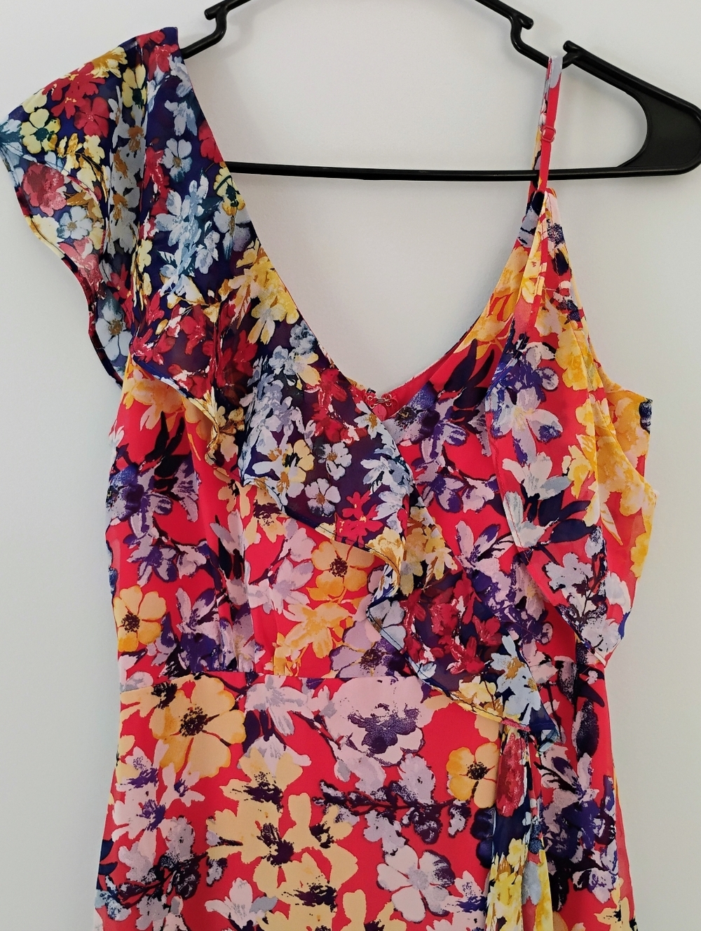 Lulu's Red Multi Floral High-Low Dress - Picture 6 of 9